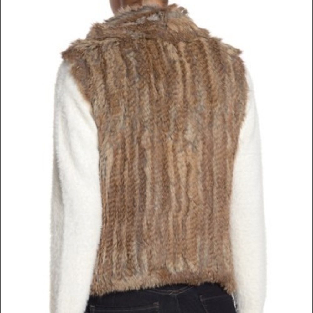 Real Rabbit Fur Open Front Vest - Picture 2 of 3